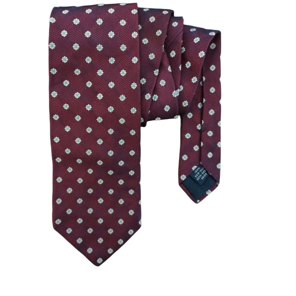 BREUER Purple Plaid Floral Silk Tie HANDMADE FRANCE 60"/ 4" EC